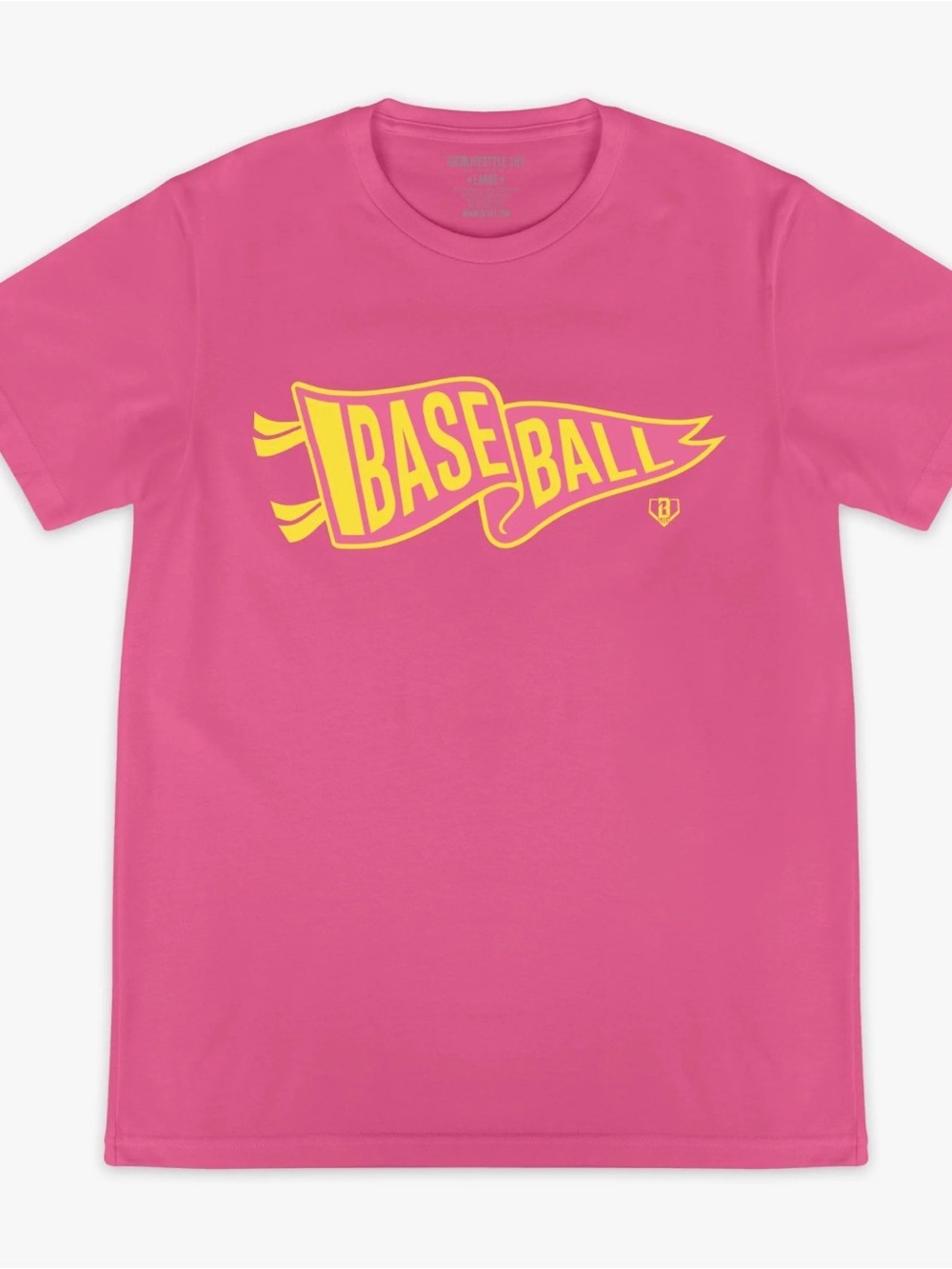 Baseball Lifestyle 101 Pennant Tee - Pink Lemonade